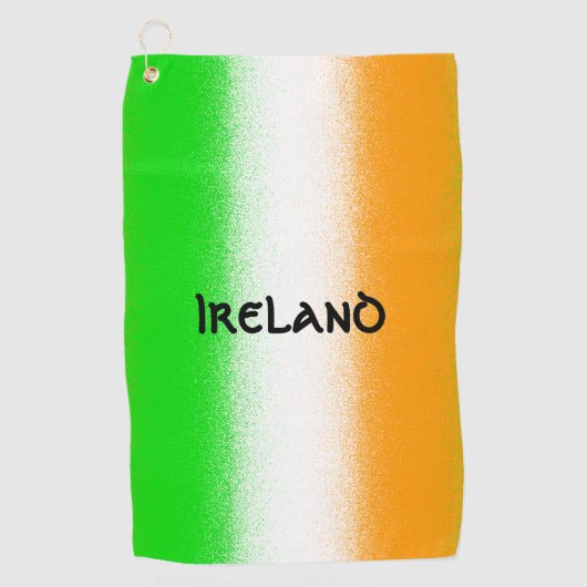 Serviette De Golf Irlande vert - Blanc - Orange Irlandais Drapeaux (Devant)