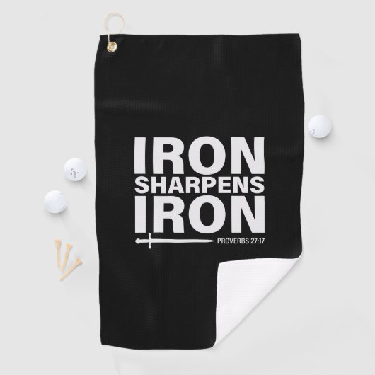 Serviette De Golf Iron Sharpens Iron Black (En situation)