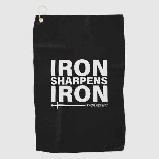 Serviette De Golf Iron Sharpens Iron Black (Devant)
