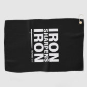 Serviette De Golf Iron Sharpens Iron Noir (Horizontal)