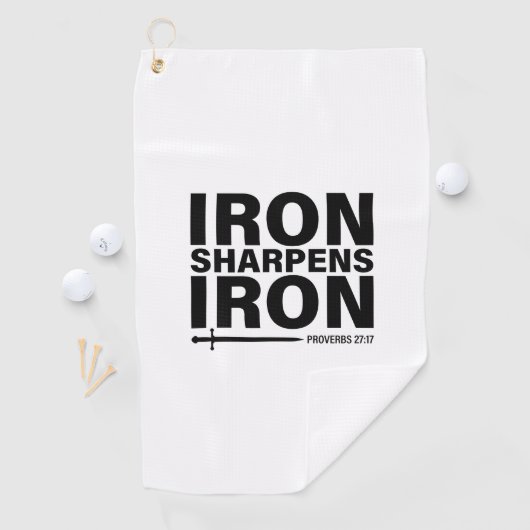 Serviette De Golf Iron Sharpens Iron White (En situation)