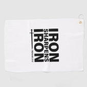 Serviette De Golf Iron Sharpens Iron White (Horizontal)