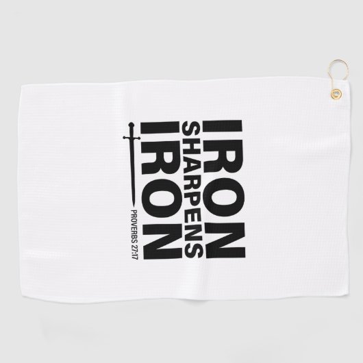 Serviette De Golf Iron Sharpens Iron White (Horizontal)