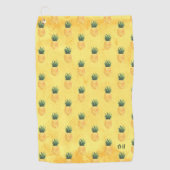 Serviette De Golf Island Beach Ananas Monogrammé (Devant)