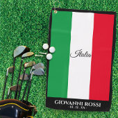 Serviette De Golf Italie Drapeau Italien Noir Nom du triage Texte It