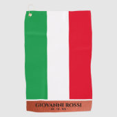 Serviette De Golf Italie Drapeau italien Rouge Blanc Vert Nom (Devant)