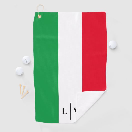 Serviette De Golf Italie Drapeau italien Rouge Blanc Vert Nom Initia (En situation)