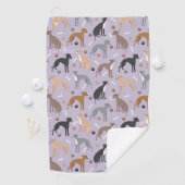 Serviette de golf italien Greyhound Chig Bones and (En situation)
