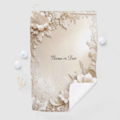Serviette De Golf Ivory Flowers Golf Towel (En situation)