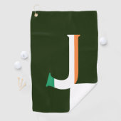 Serviette De Golf J Monogram superposé sur le drapeau irlandais gtcn (En situation)