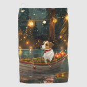 Serviette De Golf Jack Russell Christmas Festive Voyage (Devant)
