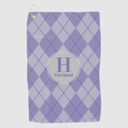 Serviette de golf Jacquard avec nom et initiale - (Devant)