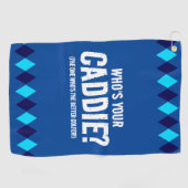 Serviette De Golf Jacquard Bleu Drôle Qui est Ton Caddie ? ... (Horizontal)