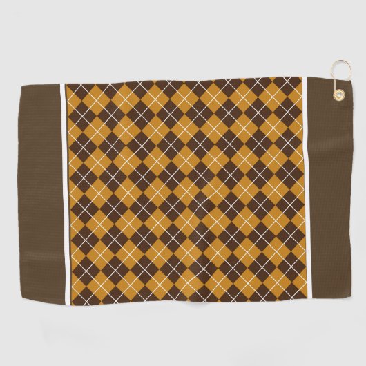 Serviette De Golf Jacquard Brown Et Orange (Horizontal)