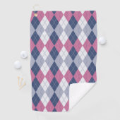 Serviette De Golf Jacquard en ardoise bleue rose et marine (En situation)