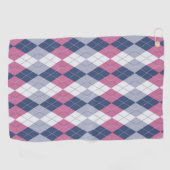 Serviette De Golf Jacquard en ardoise bleue rose et marine (Horizontal)