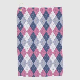 Serviette De Golf Jacquard en ardoise bleue rose et marine