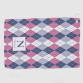 Serviette De Golf Jacquard personnalisé Dusty Rose et bleu ardoise (Horizontal)