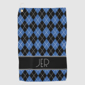 Serviette De Golf Jacquard Plaid Personnalisé Monogramme Initiales N (Devant)