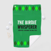 Serviette De Golf Jacquard Vert La Birdie Whisperer (En situation)