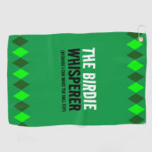 Serviette De Golf Jacquard Vert La Birdie Whisperer (Horizontal)