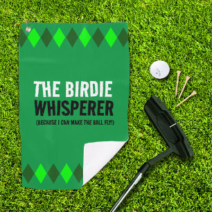 Serviette De Golf Jacquard Vert La Birdie Whisperer