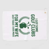 Serviette De Golf J'Ai Des Clubs Pour Ma Femme (Horizontal)