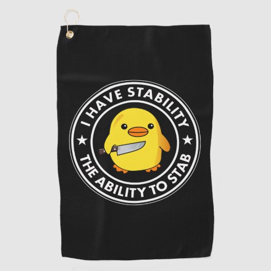 Serviette De Golf J'Ai La Stabilité De Stab Funny (Devant)