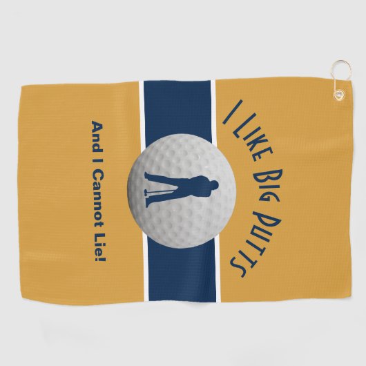 Serviette De Golf J'Aime Big Putts Golf Humour Amusant (Horizontal)