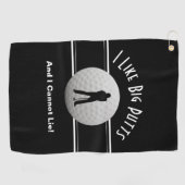 Serviette De Golf J'Aime Big Putts Golf Humour Funny Black Modern (Horizontal)