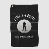 Serviette De Golf J'Aime Big Putts Golf Humour Funny Black Modern (Devant)