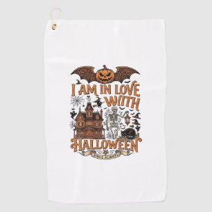 Serviette De Golf J'aime Halloween Maison Hantée Squelette Citrouill