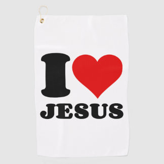 Serviette De Golf j'aime la citation chrétienne de Jésus