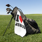 Serviette De Golf j'aime la citation chrétienne de Jésus (Vert)