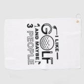 Serviette De Golf J'Aime Le Golf Et Peut-Être 3 Personnes (Horizontal)