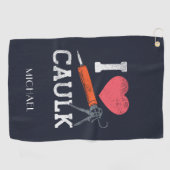 Serviette De Golf J'aime le travailleur de construction de coffres (Horizontal)