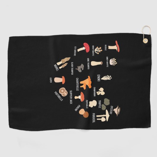 Serviette De Golf J'Aime Les Champignons (Horizontal)