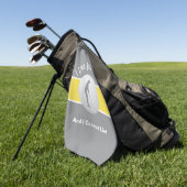 Serviette De Golf J'aime les Longs Putt Golfeuse Drôle Gris Jaune (Vert)