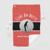 Serviette De Golf J'aime les longs putts Golf humour amusant noir ro (En situation)