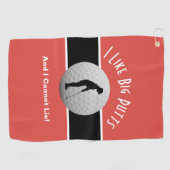 Serviette De Golf J'aime les longs putts Golf humour amusant noir ro (Horizontal)