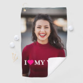 Serviette De Golf J'aime ma femme Photo personnalisée (En situation)