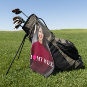 Serviette De Golf J'aime ma femme Photo personnalisée (Vert)