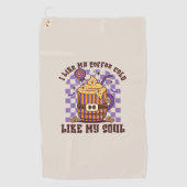 Serviette De Golf J'Aime Mon Café Froid (Devant)