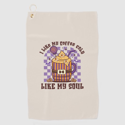 Serviette De Golf J'Aime Mon Café Froid (Devant)