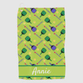 Serviette De Golf J'aime Pickleball green  (Devant)