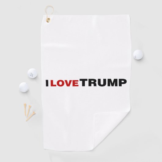 Serviette De Golf J'aime Trump (En situation)