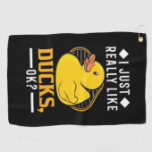 Serviette De Golf J'Aime Vraiment Les Canards (Horizontal)