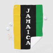 Serviette De Golf Jamaïque Couleurs Vert Or Noir Jamaïcain (En situation)