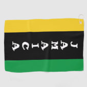 Serviette De Golf Jamaïque Couleurs Vert Or Noir Jamaïcain (Horizontal)