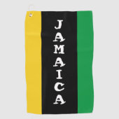 Serviette De Golf Jamaïque Couleurs Vert Or Noir Jamaïcain (Devant)